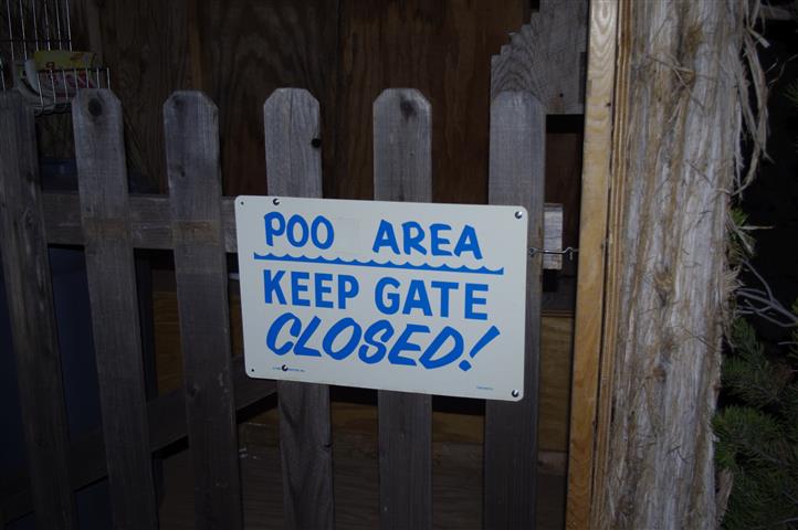 Gate sign at Anasazi Camp outhouse